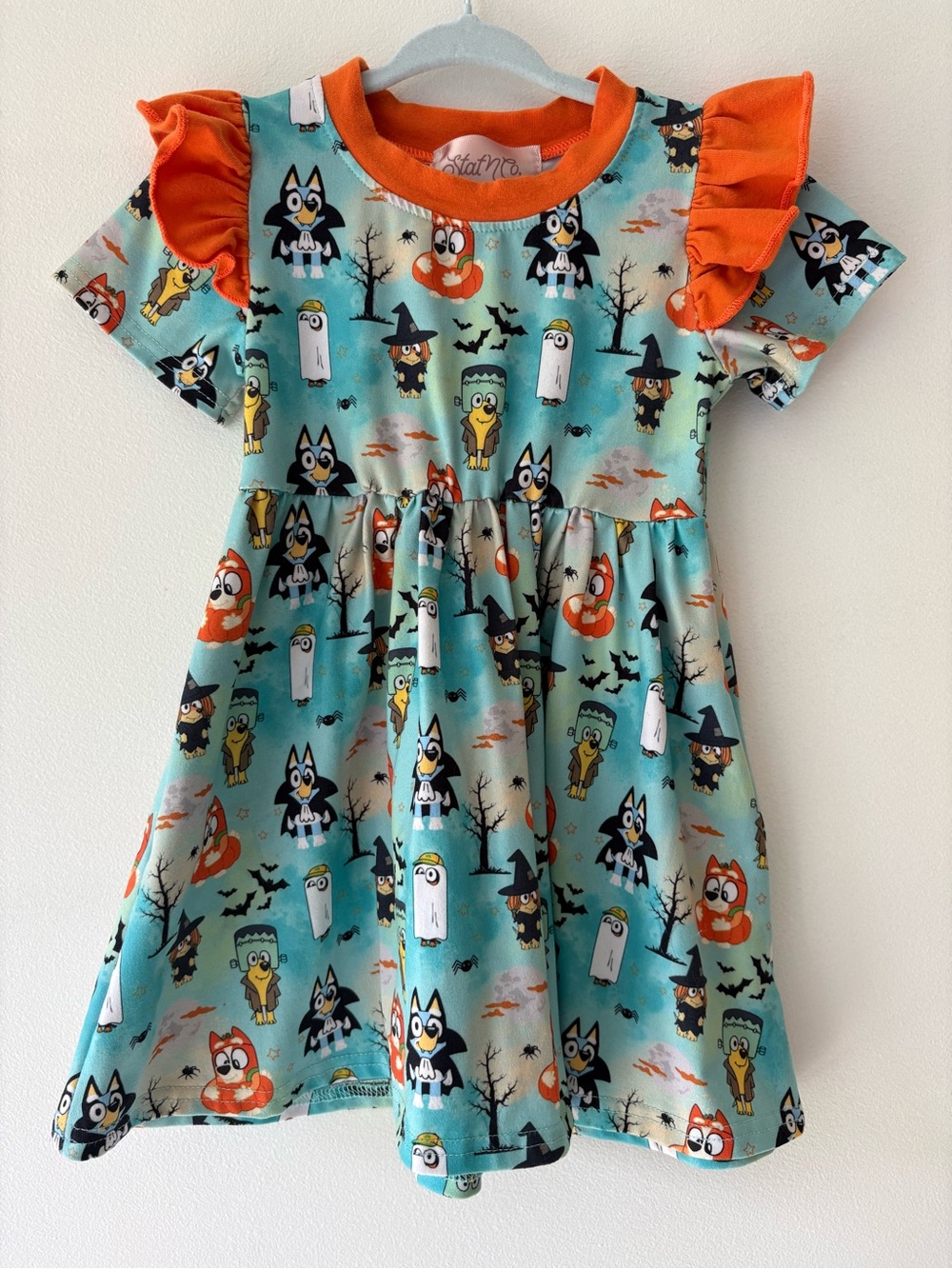Bluey Halloween Character Ruffle Dress (Stat-N-Co)